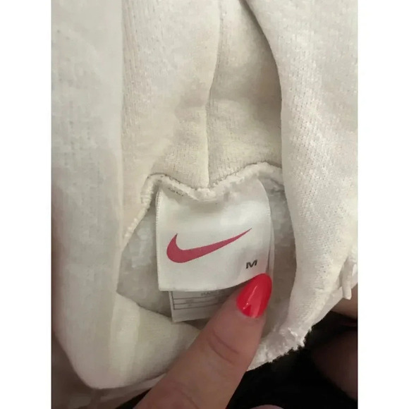 Nike Men's White vintage rare center Swoosh Sweatshirt Size Medium - Picture 5 of 9